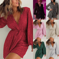Women's holiday party sequin dress romper shorts sequin jumpsuit