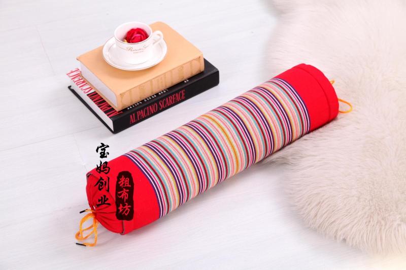 Lớn bông cũ vải thô cổ tử cung gối tròn kiều mạch gối người lớn sức khỏe kẹo gối gối mây
