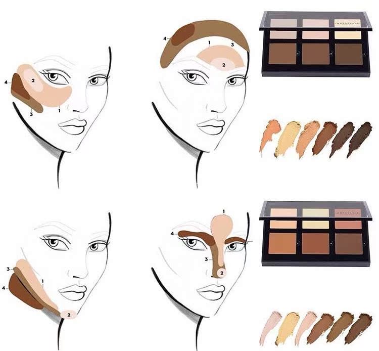 Nhảy giải phóng mặt bằng sàn US Anastasia ABH đĩa sửa chữa dán sáu màu tạo khối nyx