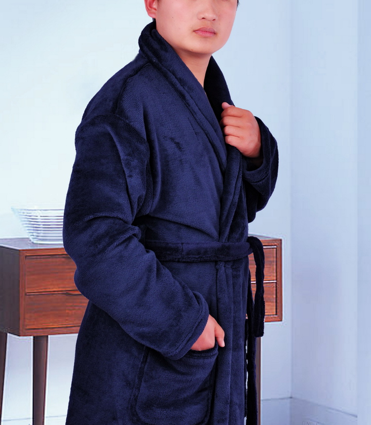 Áo khoác nỉ nhiều lớp dày lông cừu không flannel áo choàng tắm cho nam và nữ đồ ngủ nam hàn quốc