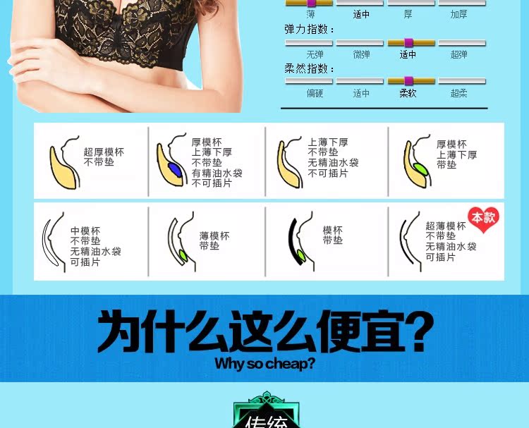 Tình yêu mousse ngôn ngữ đồ lót ngực đích thực ren sâu V gợi cảm thu thập điều chỉnh loại kích thước lớn phần mỏng áo nâng ngực không dây