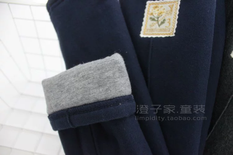 Trả lại ~ quần thêu trẻ em quần cotton dày 2018 cho bé gái mùa đông có chất liệu cotton mềm mại quần áo trẻ em 10 tuổi