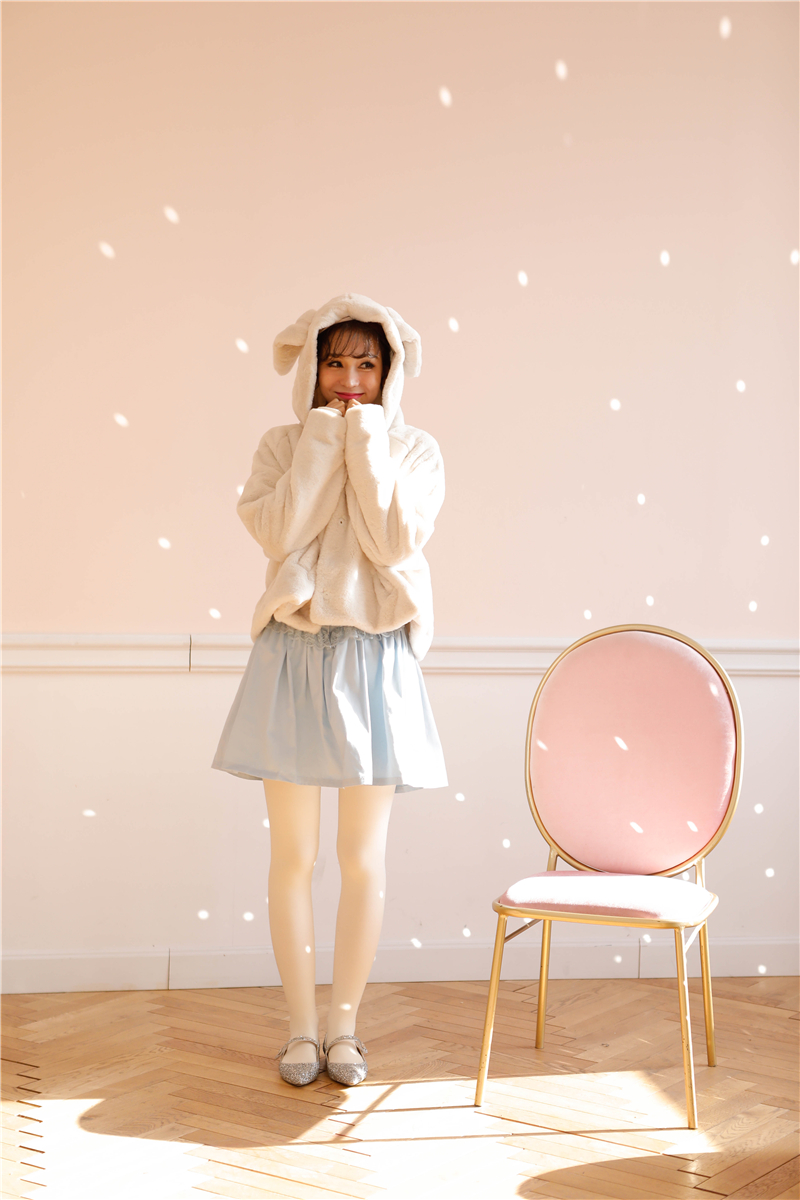 Bí ẩn の thỏ phức tạp retro ngọt ngào kích thích tai thỏ lông ngắn áo măng tô nữ