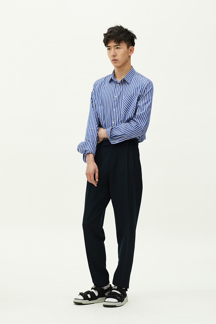 MUZEDUSTUDIO treo lên thoải mái micro-slim phù hợp với quần tây nam quần vải caro