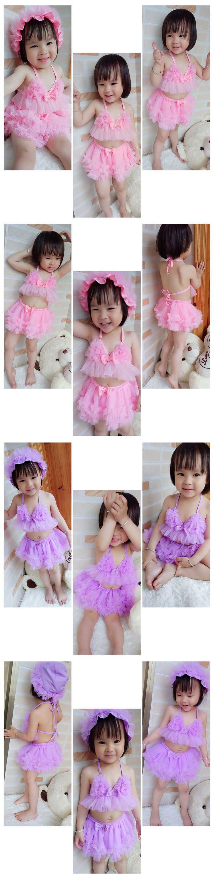 Chia bé gái Hàn Quốc lớn, vừa và nhỏ mặc bikini công chúa bé gái kiểu váy liền thân cho bé dễ thương đồ bơi - Bộ đồ bơi của Kid đồ bơi cho be gái