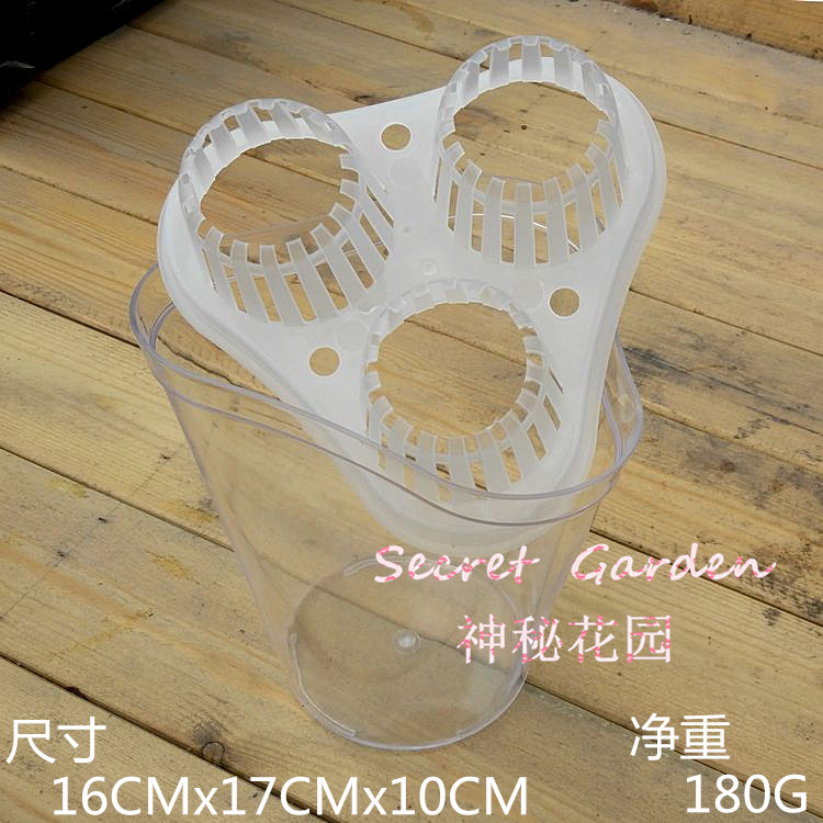 Hyacinth đa cổng ba cổng 3 lỗ thủy canh container thủy canh đặt bình hoa đặc biệt - Vase / Bồn hoa & Kệ mua chậu trồng cây