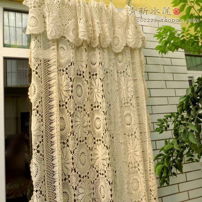 Handmade crochet móc hoa bông ren hollow dệt rèm cửa hoài cổ retro gạo nước Mỹ Châu Âu trải giường thảm giường ngủ