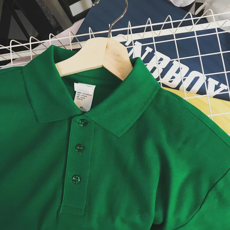 CNBBOY hoang dã giản dị áo dài tay áo thun sinh viên màu rắn thanh niên POLO áo kinh doanh gió nam và nữ thủy triều polo áo