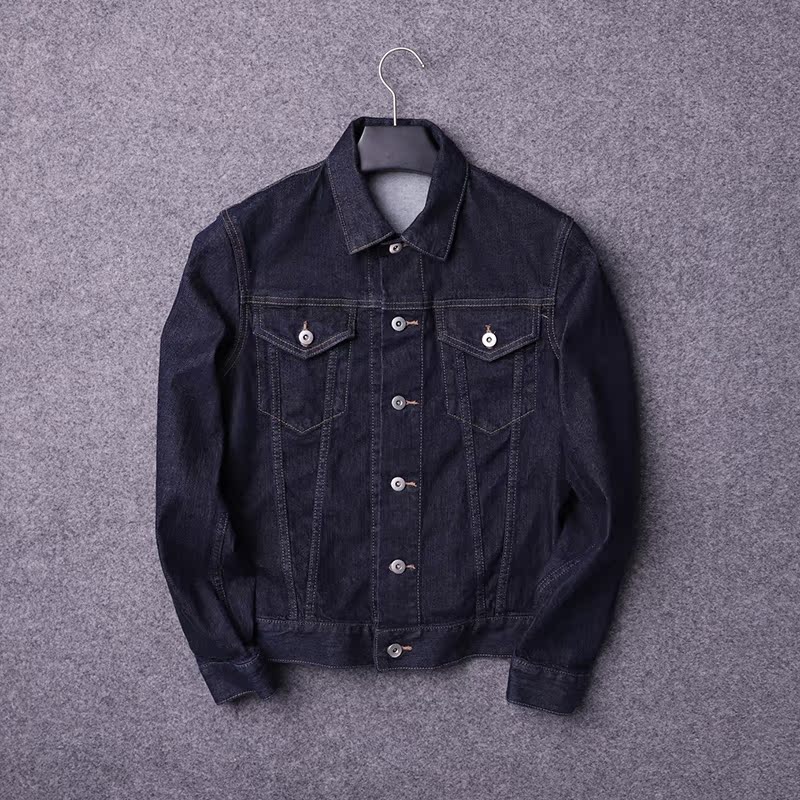 Sản xuất trong phòng phù hợp! Vào cửa hàng phải là gia súc! Áo khoác denim nam siêu mỏng giặt ngắn áo khoác denim