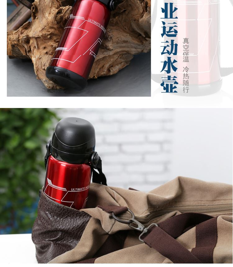 Ngoài trời rơm lê cốc hoa thể thao chai màu rắn chân không màu đỏ Thomas thẳng cốc không gỉ bình chân không bằng thép 	bình nước thể thao adidas	