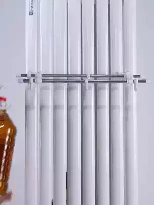 Radiator drying rack towel bar stainless steel pipe adhesive hook plate household shelf with multi-function