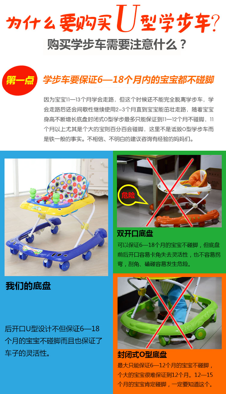 Bé sơ sinh con toddler walker 6 7-18 tháng con đa chức năng chống rollover tay đẩy có thể mất âm nhạc