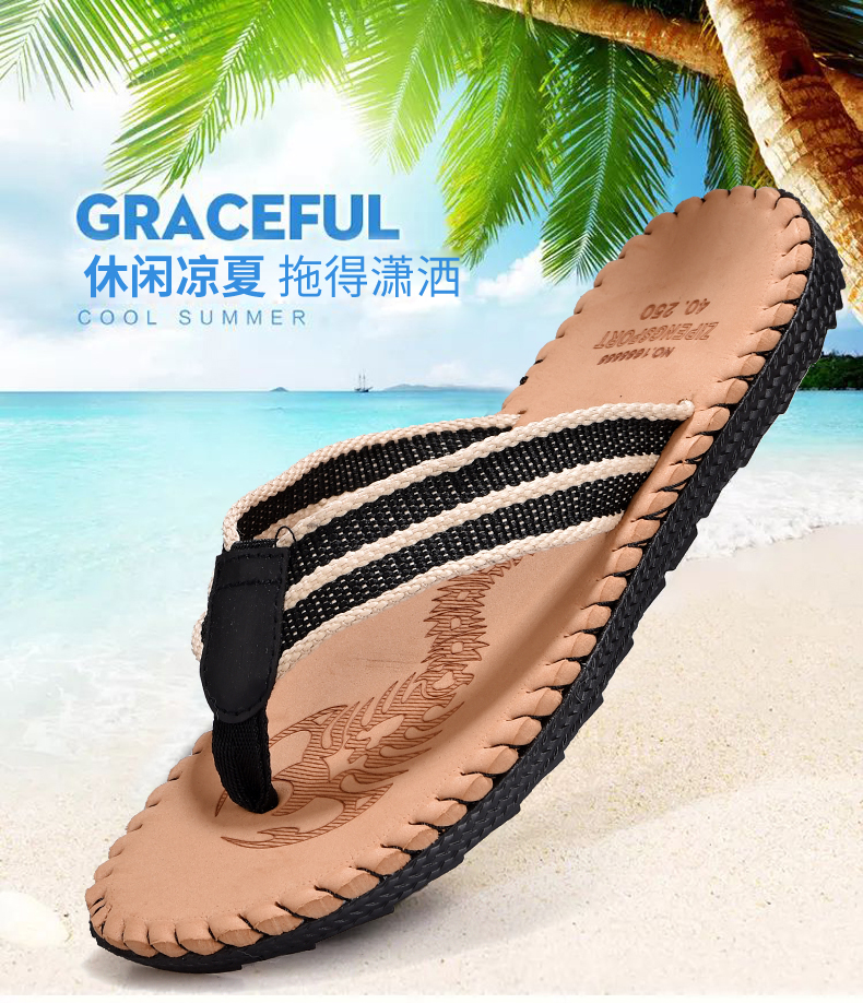 Mùa hè flip flops nam dày dưới trượt dép thời trang dép cá tính pinch dép bãi biển đơn giản giày thủy triều