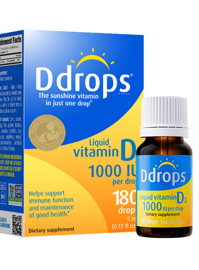 Ddrops滴卓思维生素d3成人滴剂孕前vd3孕妇阳光维d1000iu