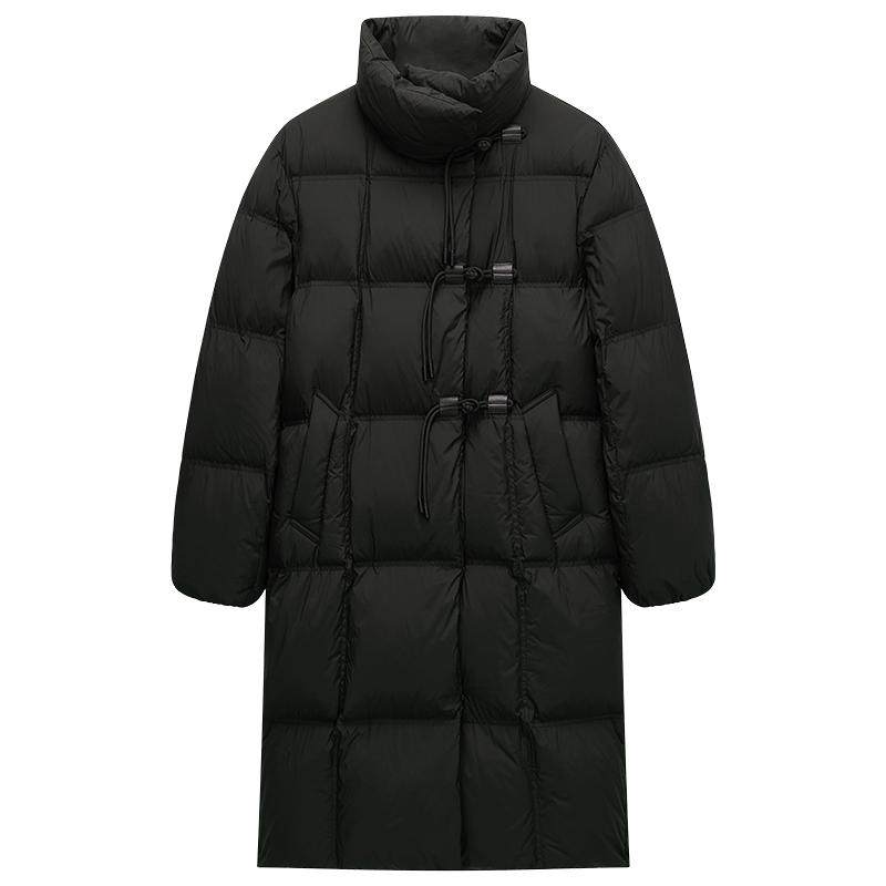 OCHIRLY欧时力  新中式盘扣立领长款羽绒服外套大衣2025