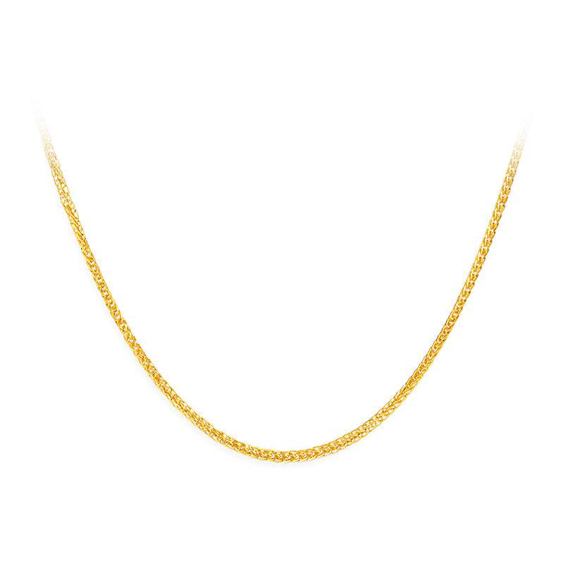 周大生黄金项链肖邦链素链经典项链M扣送女友老婆生日纪念日礼物