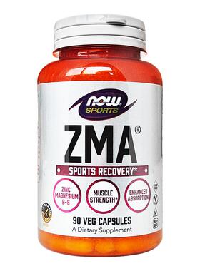 NOW诺奥锌镁力ZMA胶囊运动修复补锌镁维生素男士增肌补充90粒健身