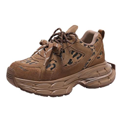 百丽女鞋子复古撞色老爹鞋女2025新款春季厚底运动休闲鞋B2399AM5