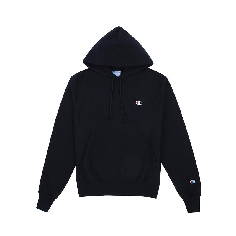 champion秋冬刺绣纯色连帽卫衣