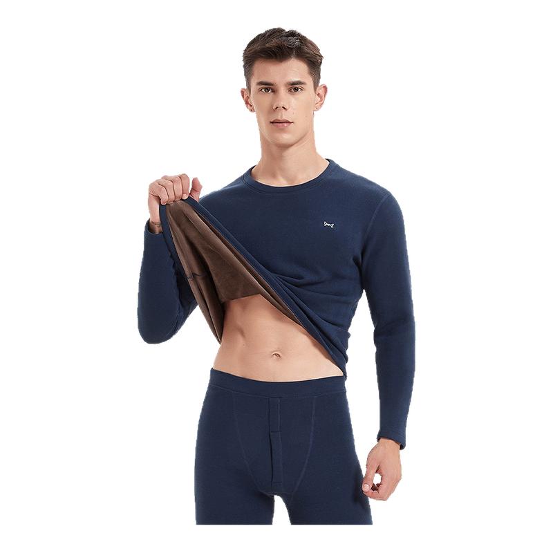 猫人男士保暖内衣套装鹅绒德绒