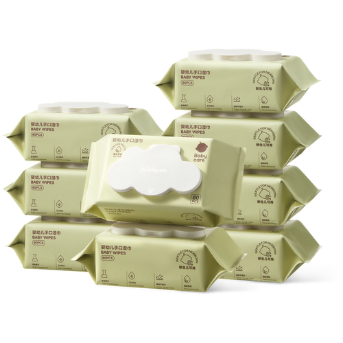 babycare婴儿湿巾宝宝手口专用新生80抽家用幼儿园湿纸巾巾纸母婴