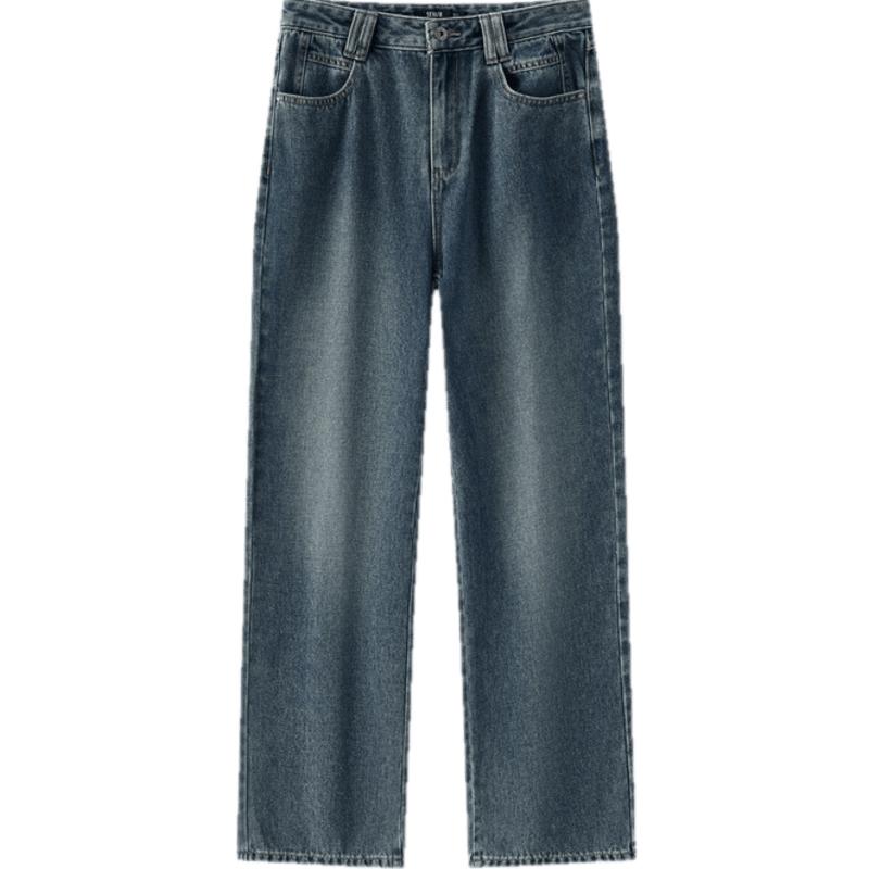 森马时尚简约显腿长阔腿牛仔裤女