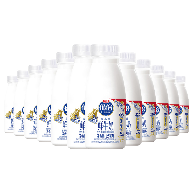 光明優倍鮮牛奶185ml*12瓶