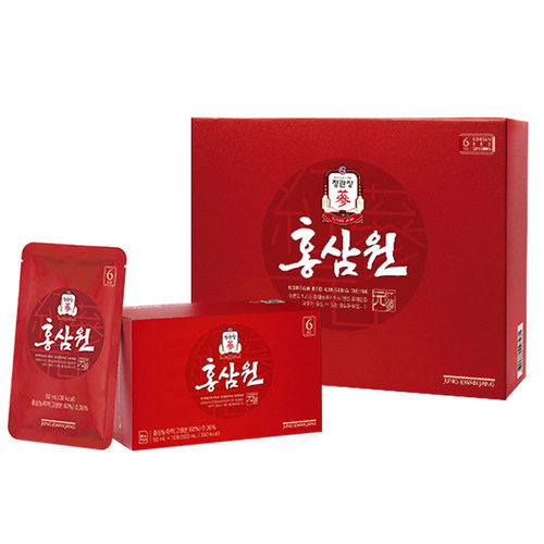 【百补】韩国6年根高丽红参元浓缩液饮品人参滋补礼盒装50ml*60包