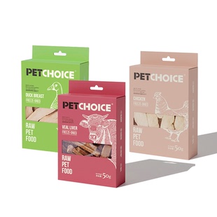 3原肉冻干狗狗宠物猫咪零食 PetChoice爪子心选厚切牛肝鸡胸肉50g