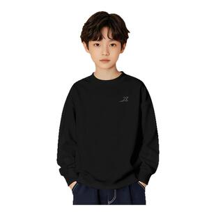 特步童装加绒卫衣男童针织运动上衣2026秋冬季新款休闲保暖套头衫