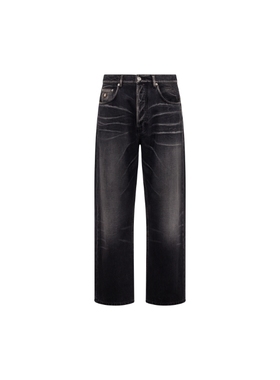 【礼物会员5折起】Moschino/莫斯奇诺  男士黑色棉质牛仔长裤