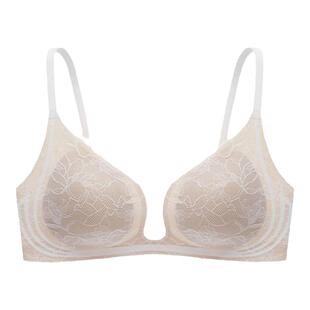 伊维斯内衣女小胸微聚拢软支撑海豚杯无钢圈胸罩蕾丝文 花海