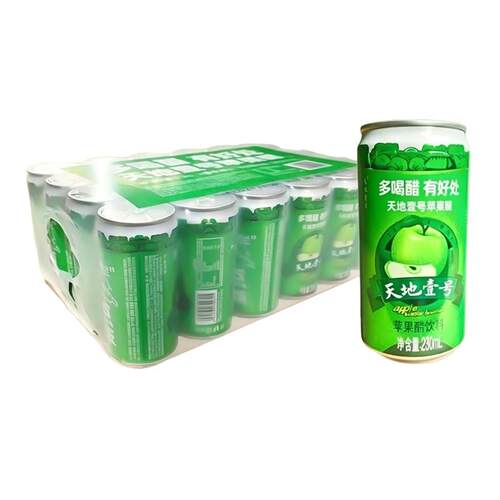 天地壹号苹果醋整箱230ml*24瓶低卡酸甜开胃脂肪清爽解腻饮料rx