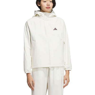 adidas阿迪达斯冬季新款连帽运动休闲长袖外套女梭织夹克 KC0055