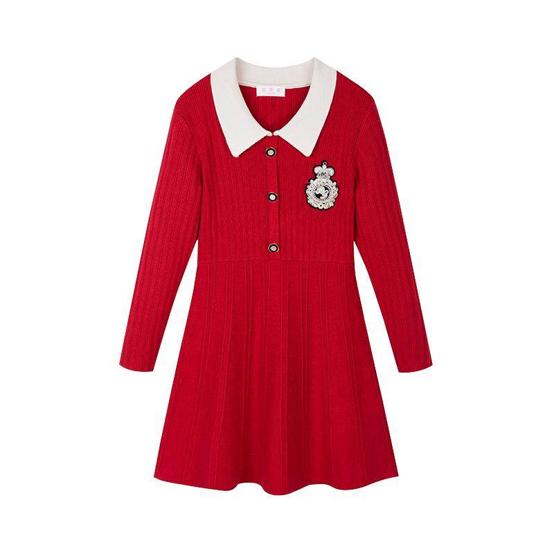富罗迷女童连衣裙冬季新款漂亮红色高级好看洋气女孩新年公主裙子,童装/婴儿装/亲子装,连衣裙,淘宝优惠券,粉丝福利购,淘宝优惠卷