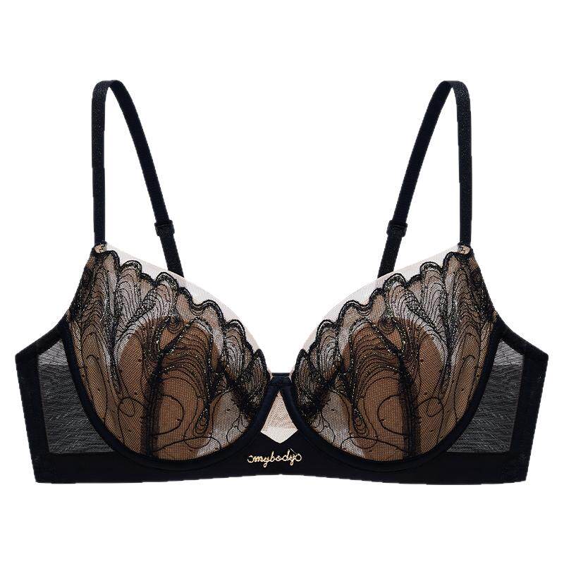 MYBODY商场同款内衣女性感高级感金线蕾丝防下垂薄款文胸大胸胸