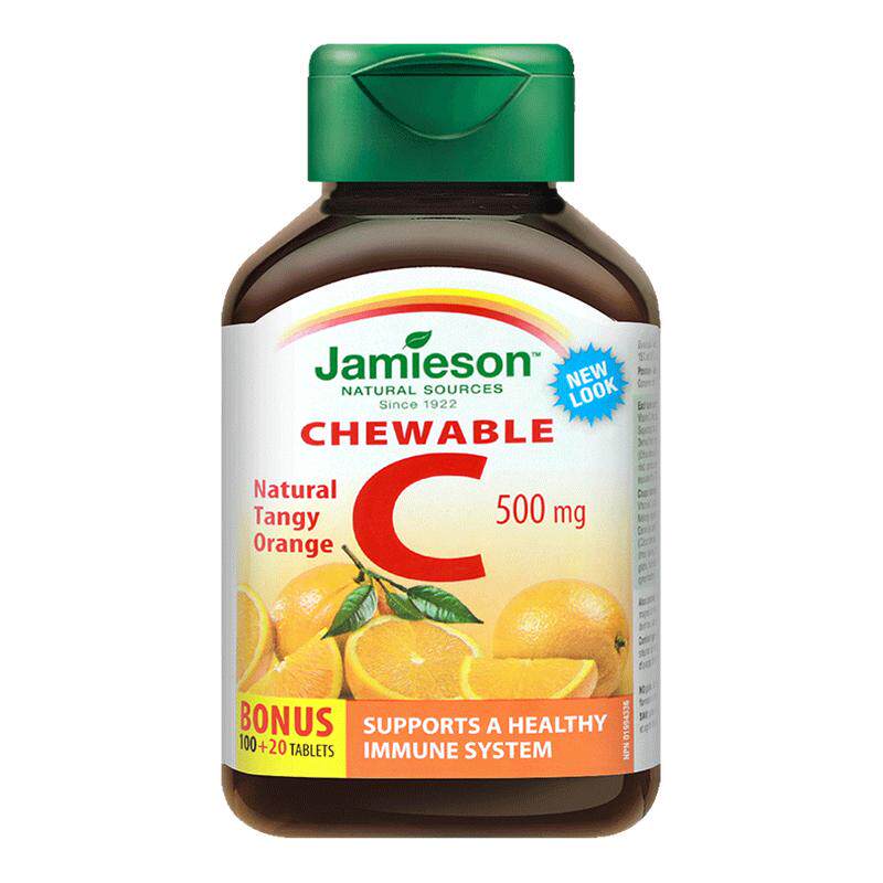 Jamieson健美生 天然维生素C咀嚼片甜橙味120粒