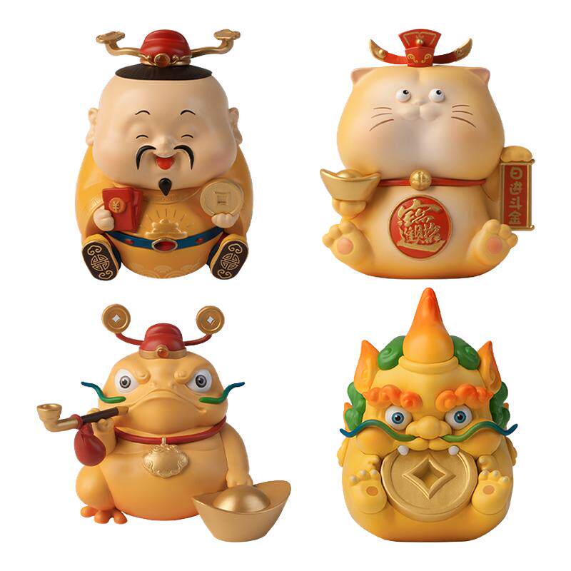铜师傅欢喜小将《财富小分队》潮玩艺术品 貔貅金蟾 国潮手办摆件