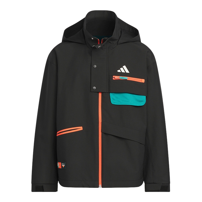 adidas阿迪达斯冬季拒水运动休闲连帽外套男大童梭织夹克 KC0216