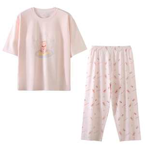 猫人女童莫代尔棉家居服套装