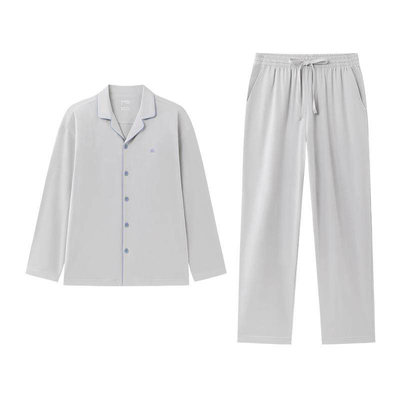 全棉时代男女士针织抗菌家居服套装纯棉情侣睡衣外穿