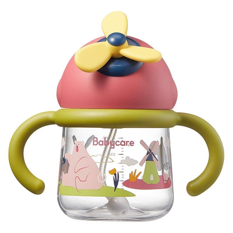 babycare风精灵水杯儿童便携外出喝水防漏宝宝婴儿吸管杯学饮杯
