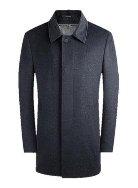 【羊绒羊毛+桑蚕丝】雅戈尔冬季男士可拆卸鹅绒内胆翻领保暖大衣