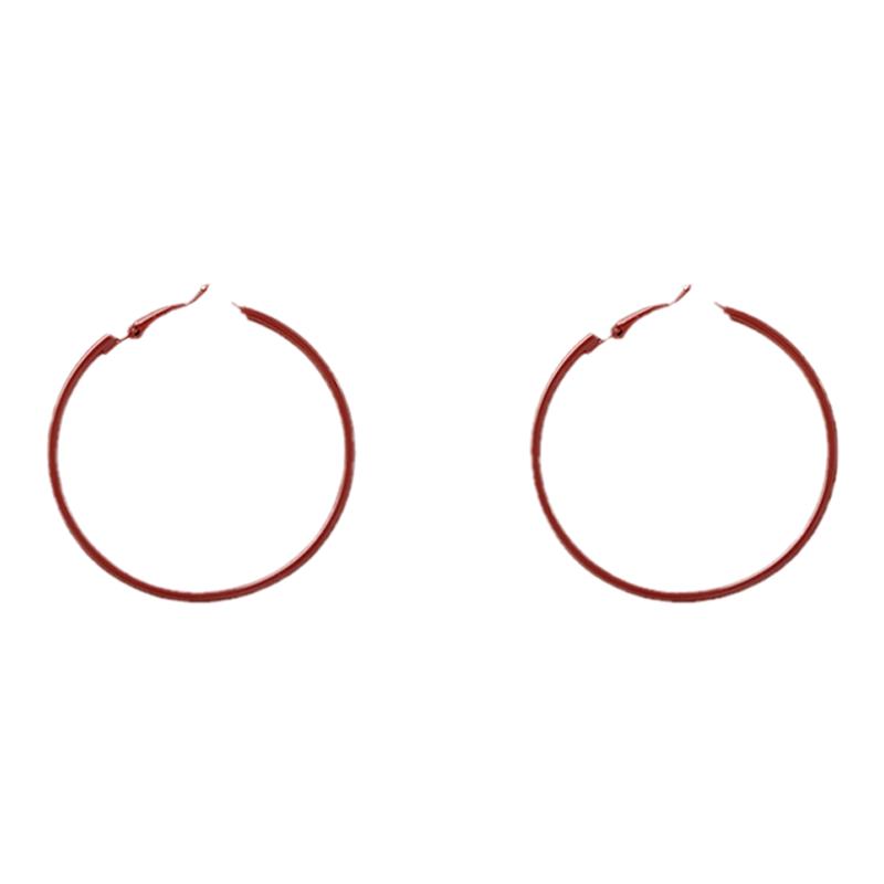 复古安可拉红色圈圈耳环