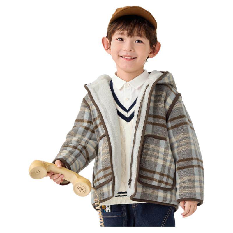 巴拉巴拉男童连帽外套宝宝加绒上衣儿童格纹便服秋季新款童装潮流,童装/婴儿装/亲子装,普通外套,淘宝优惠券,粉丝福利购,淘宝优惠卷