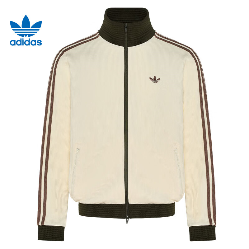 Adidas三叶草2026年秋季男女宽松复古华夫格运动夹克外套LD6433