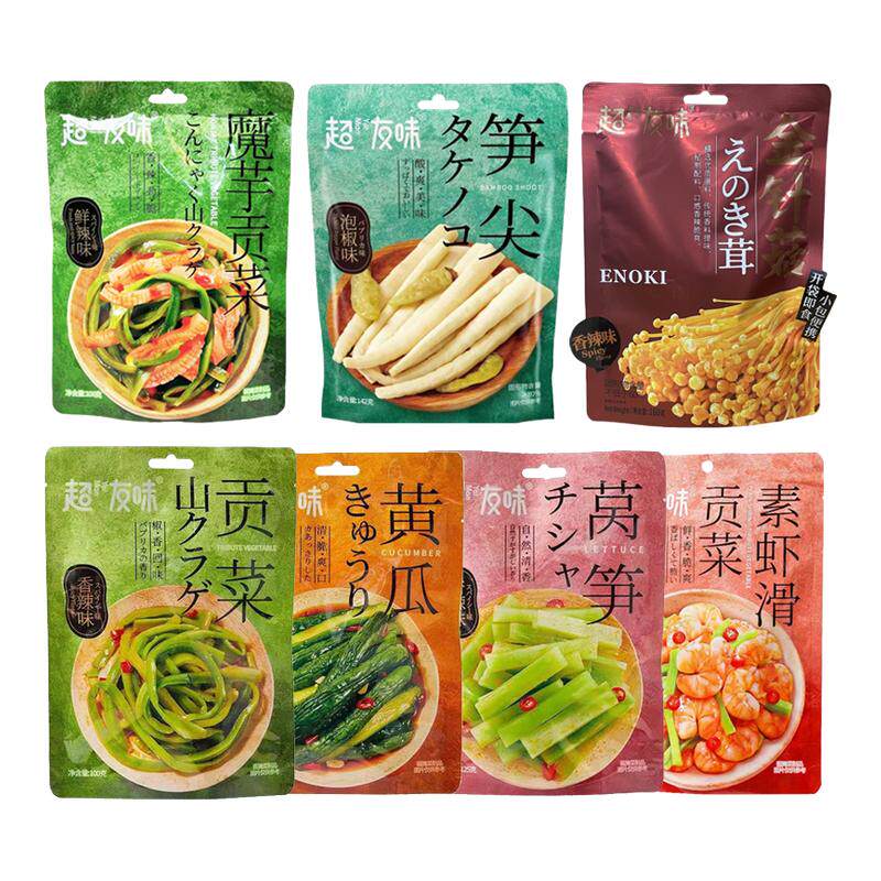 3袋装 超友味贡菜100g黄瓜莴笋魔芋金针菇笋尖香辣下饭菜独立小包