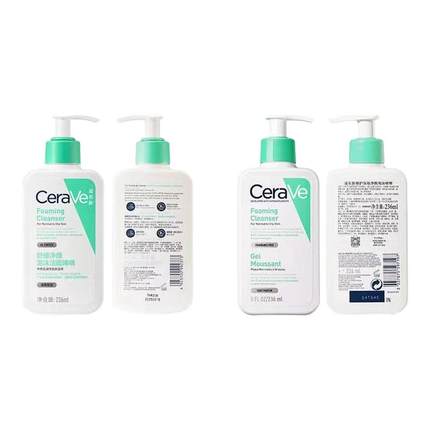 CeraVe适乐肤舒缓净颜泡沫洁面啫喱氨基酸洗面奶236ml洗卸合一