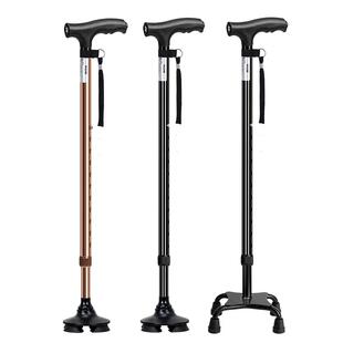 乐来福老人拐杖伸缩四脚手杖轻便防滑老年人便携稳固拐棍助步行走