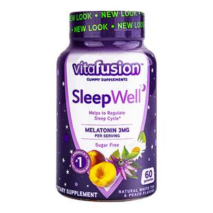 美国进口vitafusion褪黑素sleepwell睡眠软糖vf退黑素片melatonin
